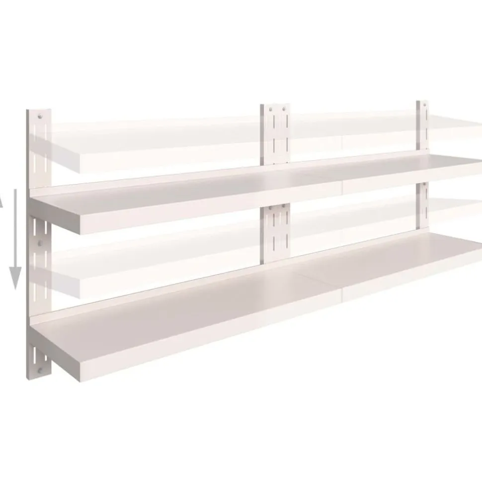 2-krs kelluvat seinähyllyt 2 kpl ruostumaton teräs 200x30 cm