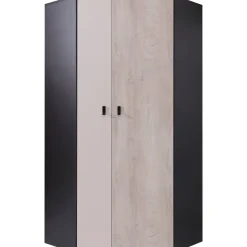 Kulmavaatekaappi Nomla PLANET SYSTEM 2, 90x90x190cm, valkoinen/ruskea/sininen