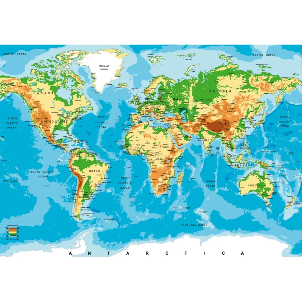 Kuvatapetti Dimex World Map, 375x250cm, monivärinen