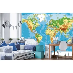 Kuvatapetti Dimex World Map, 375x250cm, monivärinen