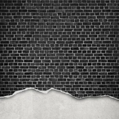 Kuvatapetti Rebel Walls Well-Worn Brick Wall Black, tiiliseinä, non-woven, mittatilaus