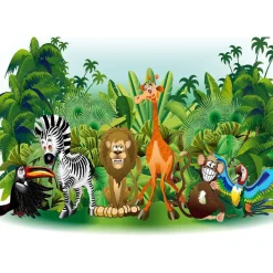Kuvatapetti Artgeist Jungle Animals, 100x70cm, vihreä