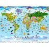 Kuvatapetti Artgeist World Map for Kids, 100x70cm, sininen