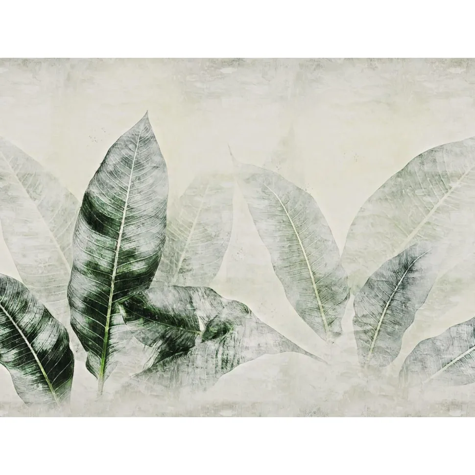Kuvatapetti Rebel Walls Misty Leafs vihreä, mittatilaus, non-woven