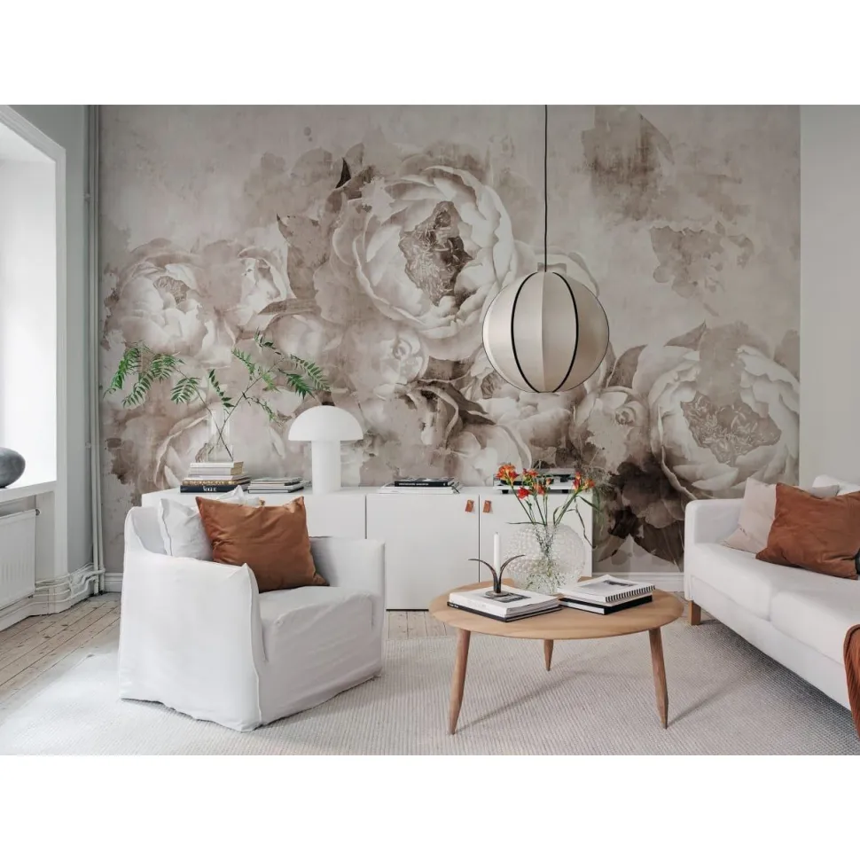 Kuvatapetti Rebel Walls Peony Garden vaalea, mittatilaus, non-woven