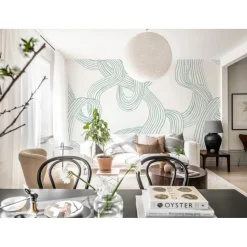 Kuvatapetti Rebel Walls Stripes Repeatable minttu, mittatilaus, non-woven