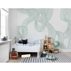 Kuvatapetti Rebel Walls Stripes Repeatable minttu, mittatilaus, non-woven