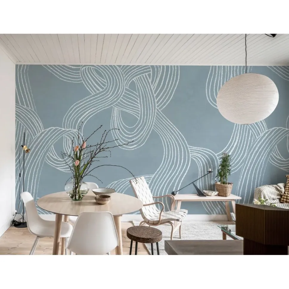 Kuvatapetti Rebel Walls Stripes Repeatable vaaleansininen, mittatilaus, non-woven