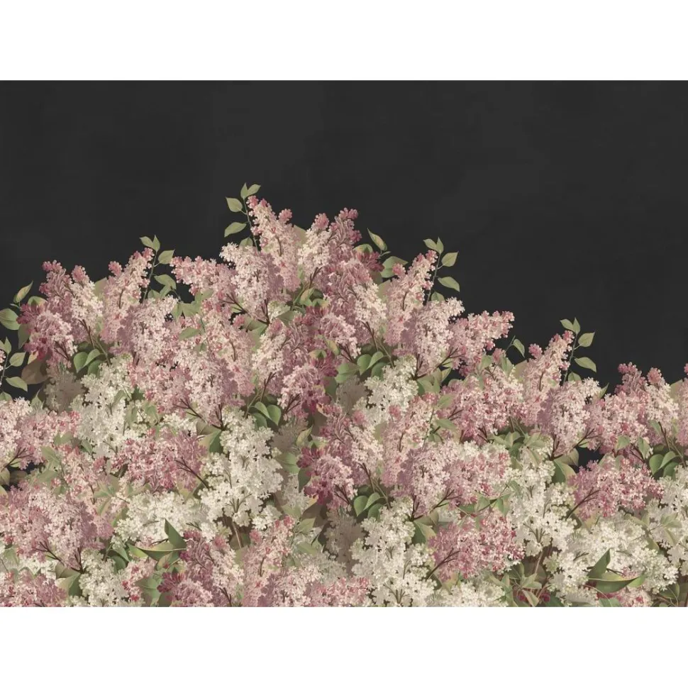 Kuvatapetti Rebel Walls Syringa Flowers musta, mittatilaus, non-woven
