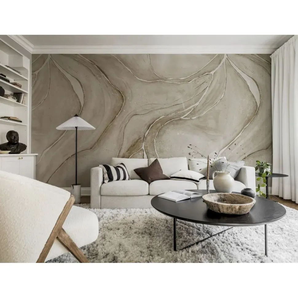 Kuvatapetti Rebel Walls Watercolor Flow beige, mittatilaus, non-woven