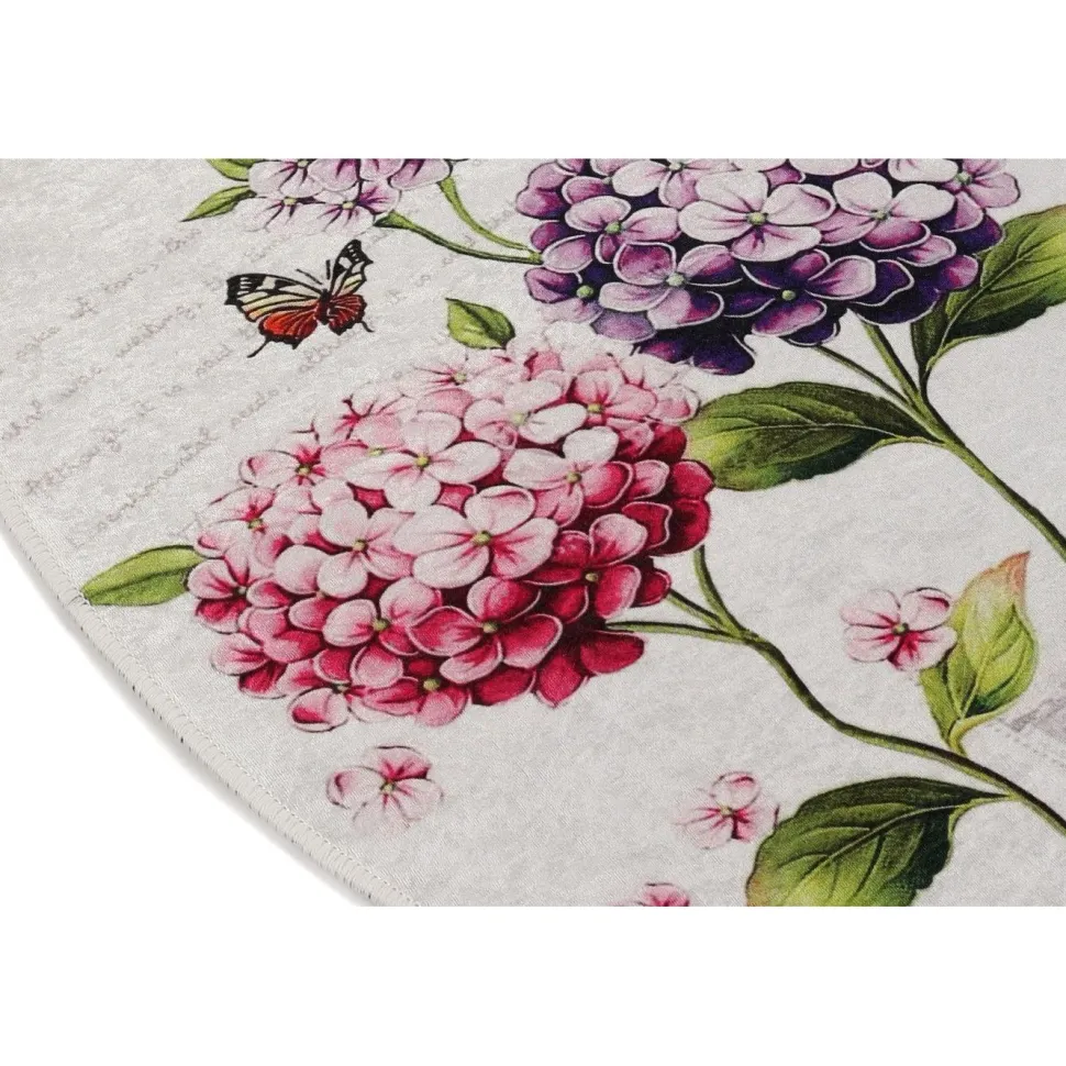 Kylpyhuoneen matto Linento Ortanca 60x90cm pinkki/violetti