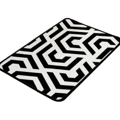 Kylpyhuonematto Linento Line, 40x60cm, mustavalkoinen