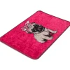 Kylpyhuonematto Linento Pink Pug, 40x60cm, pinkki
