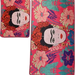 Kylpyhuonemattosetti Linento Frida, 2kpl, pinkki