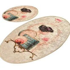 Kylpyhuonemattosetti Linento Glare, 2kpl, beige