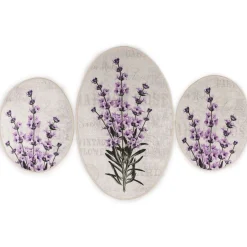 Kylpyhuonemattosetti Linento Lavender, 3kpl, valkoinen/liila