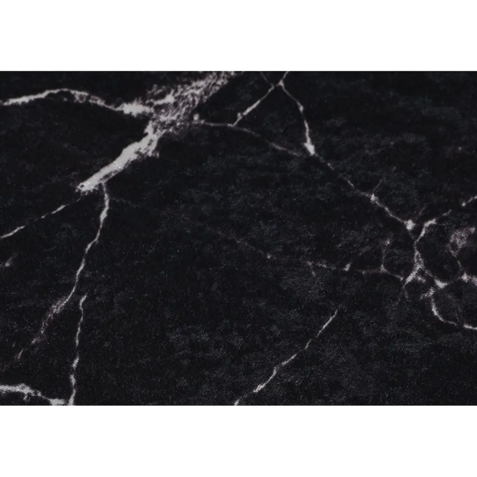 Kylpyhuonemattosetti Linento Marble Oval, 2kpl, musta