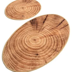 Kylpyhuonemattosetti Linento Wood, 2kpl, ruskea