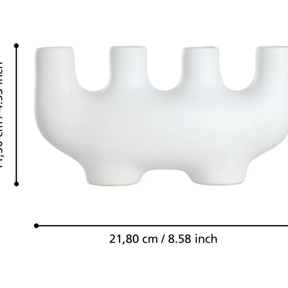Kynttilänjalka Eglo Living Ambilobe, 21.8x7.5x11.5cm, valkoinen