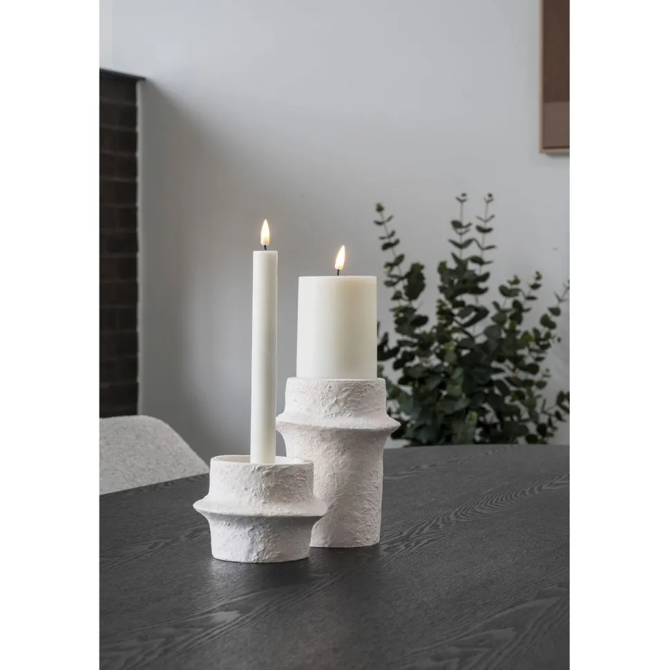 Kynttilänjalka House Nordic, 2kpl, valkoinen sementti