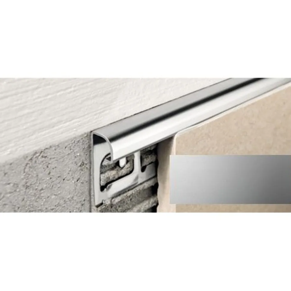 Laattalista Progress Profiles Projolly Quart 2,7m 6mm anodisoitu hopea