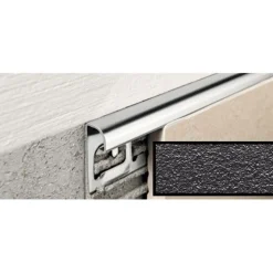 Laattalista Progress Profiles Projolly Quart 2,7 m 10 mm musta