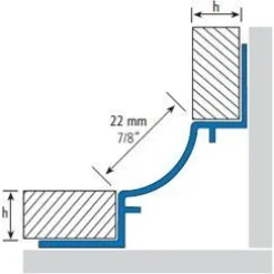 Laattalista/sisäkulma Euroshrink alumiini 210a, 10mm x 2.5m, mattahopea