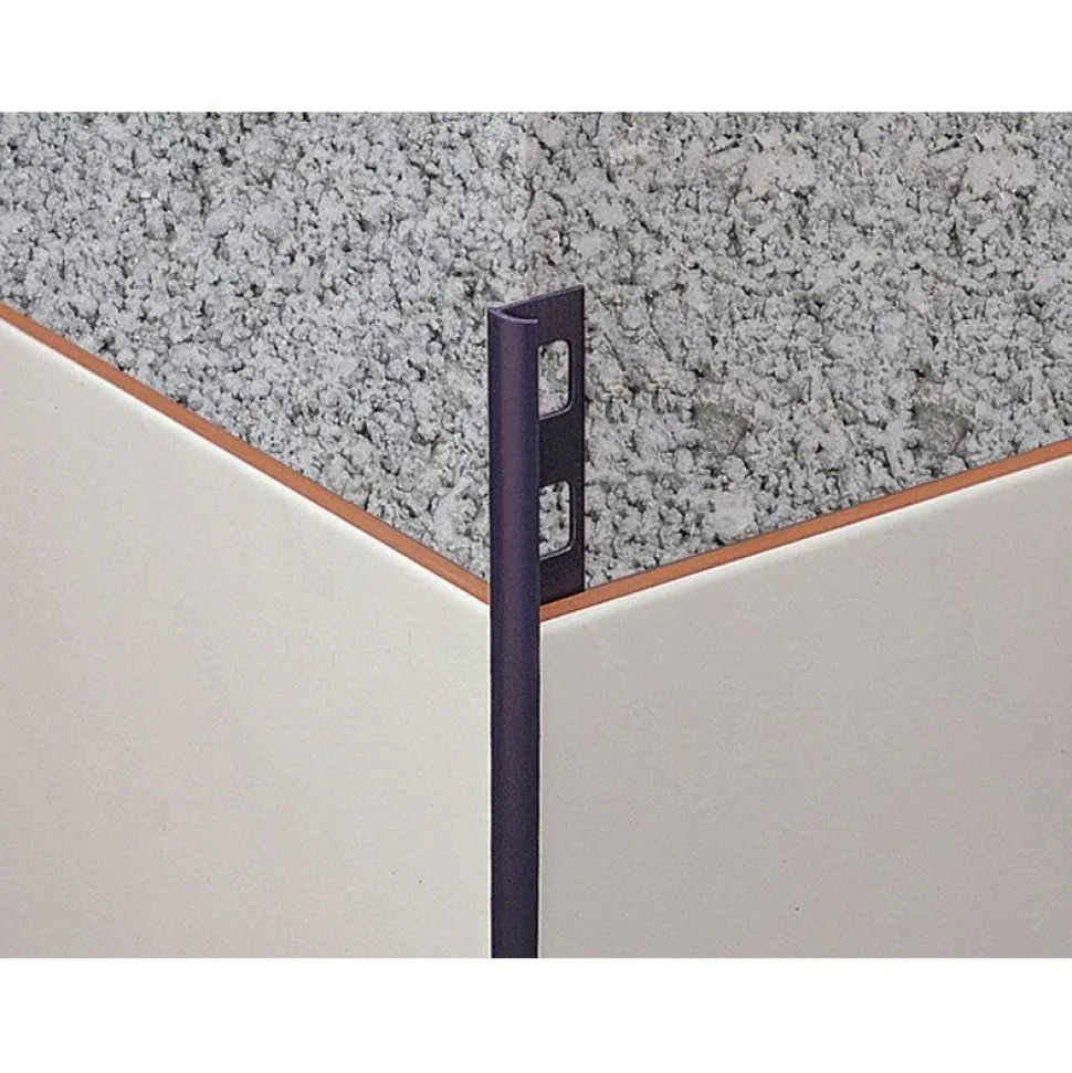 Laattalista/ulkokulma Euroshrink puolipyöreä pvc 171, 8mm x 2.55m, vaaleanharmaa