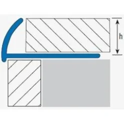 Laattalista/ulkokulma Euroshrink puolipyöreä pvc 171, 8mm x 2.55m, vaaleanharmaa