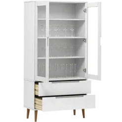 Lasikaappi Molde 90x35x175 cm mänty valkoinen