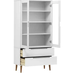 Lasikaappi Molde 90x35x175 cm mänty valkoinen