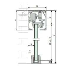Lasiliukuovi satiinilasi 9x21 asennusaukkoon