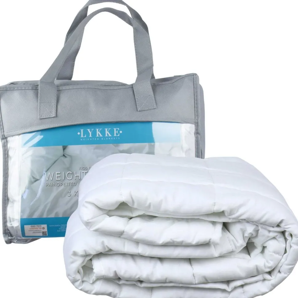 Lasten painopeitto Lykke 100x150 cm puuvilla 3 kg valkoinen
