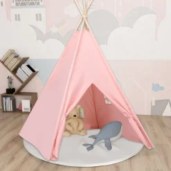 Lasten tiipiiteltta + laukku peachskin pinkki 120x120x150 cm