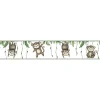 Lastenhuoneen boordi Kids Walls 45854, vinyylipinta, 0.18x5m, viidakko, apina, ruskea