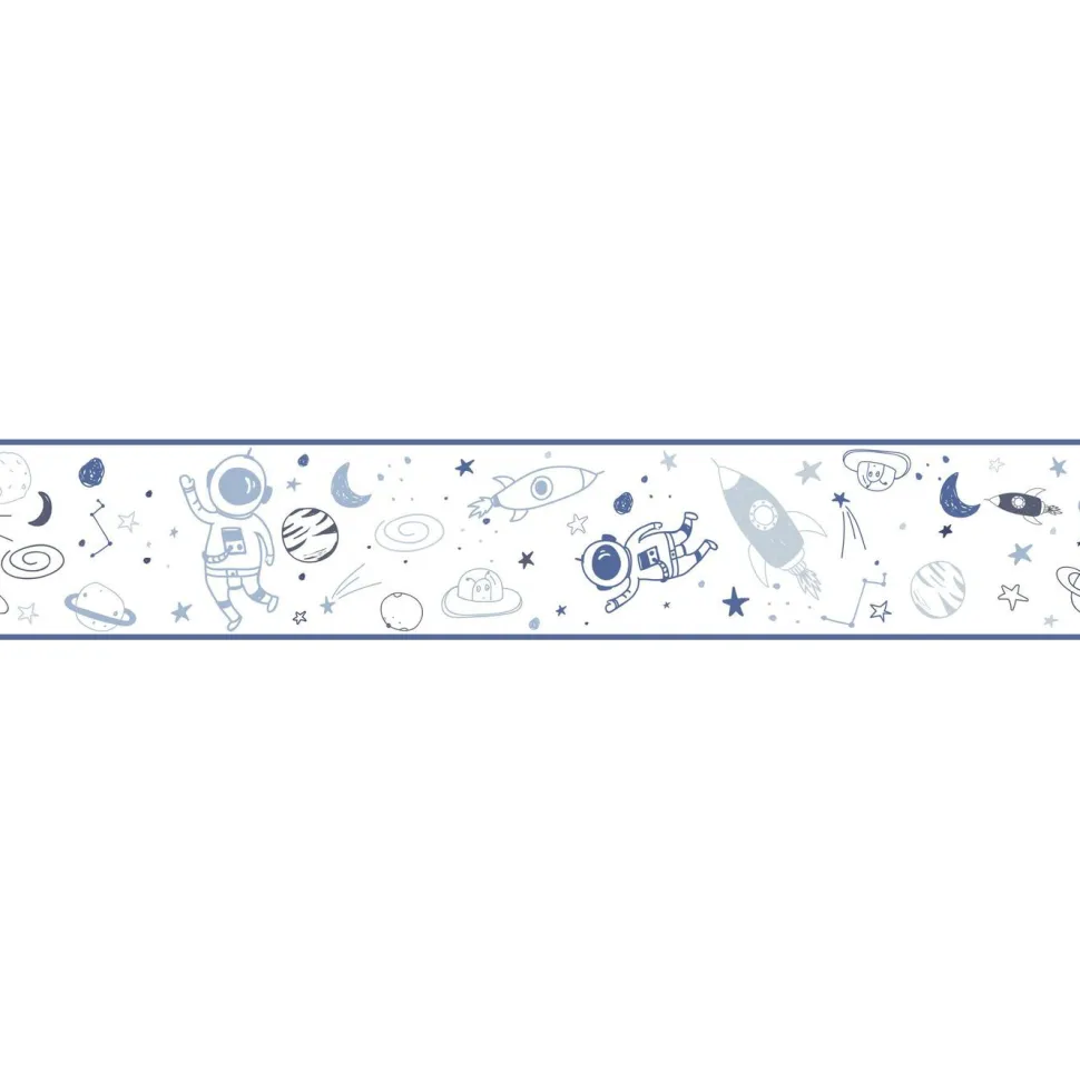 Lastenhuoneen boordi Kids Walls 45849, vinyylipinta, 0.18x5m, avaruus, sininen