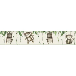 Lastenhuoneen boordi Kids Walls 45853, vinyylipinta, 0.18x5m, viidakko, ruskea