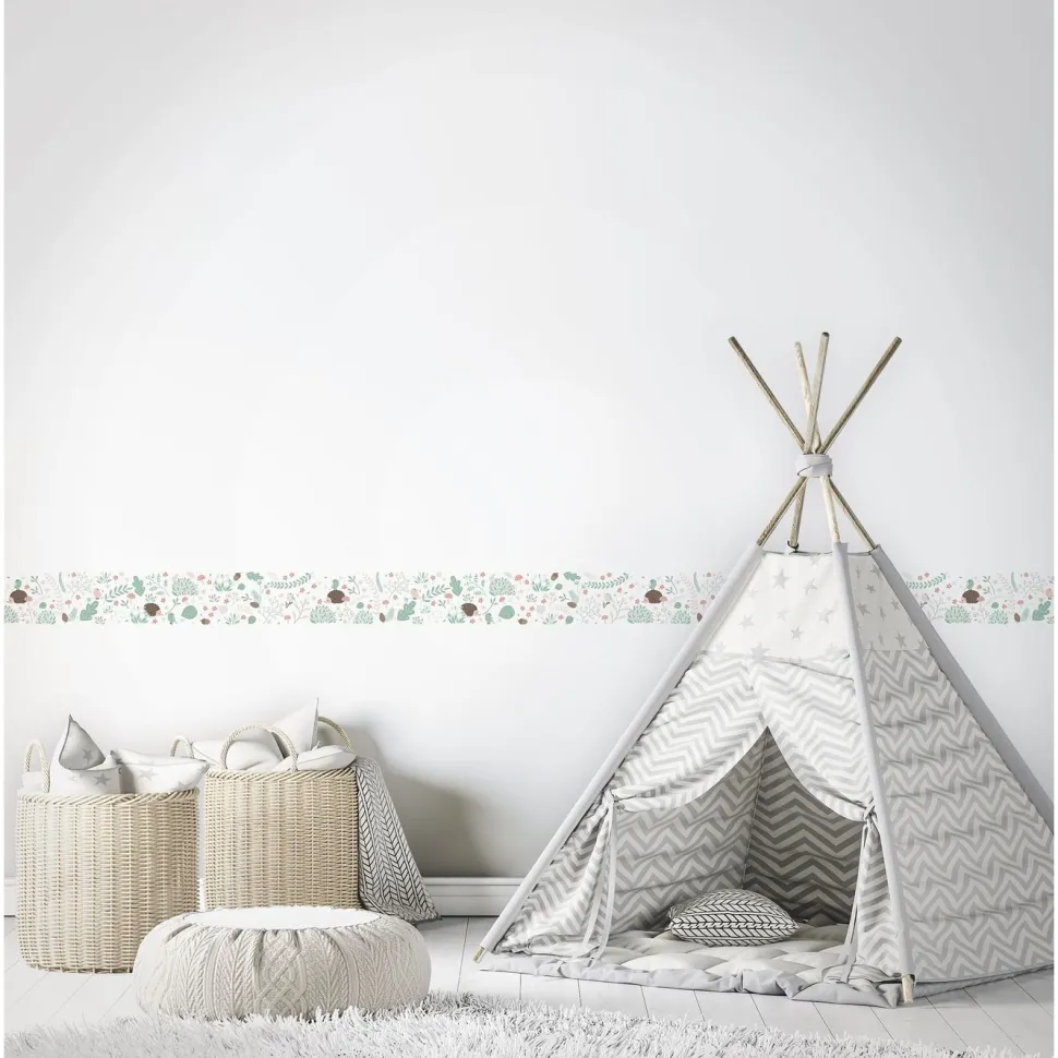 Lastenhuoneen boordi Kids Walls 45873, vinyylipinta, 0.18x5m, luonto, vihreä