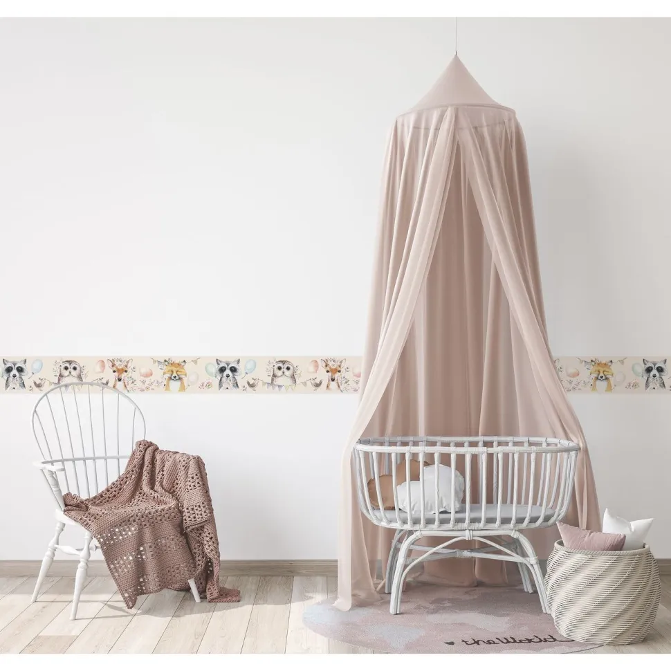 Lastenhuoneen boordi Kids Walls 45889, vinyylipinta, 0.18x5m, vaaleanpunainen