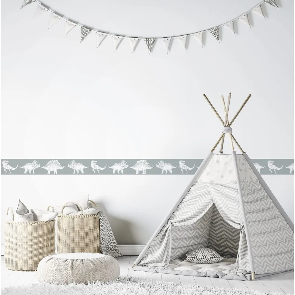 Lastenhuoneen boordi Kids Walls 45806, vinyylipinta, 0.18x5m, eläin, vihreä
