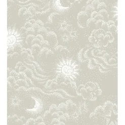 Lastenhuoneen tapetti Littlephant Happy Cloud, pilvi, harmaa/beige