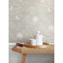 Lastenhuoneen tapetti Littlephant Happy Cloud, pilvi, harmaa/beige