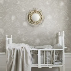 Lastenhuoneen tapetti Littlephant Happy Cloud, pilvi, harmaa/beige