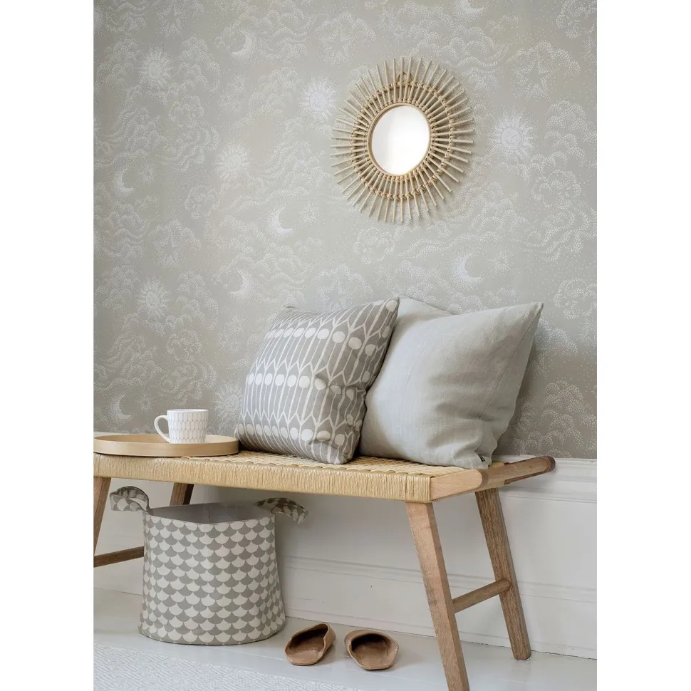 Lastenhuoneen tapetti Littlephant Happy Cloud, pilvi, harmaa/beige