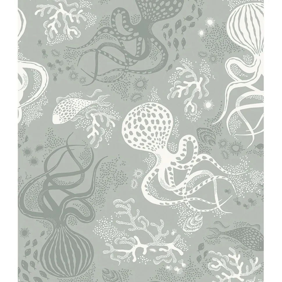 Lastenhuoneen tapetti Littlephant Aquatic, non-woven, eläin, vaaleanturkoosi