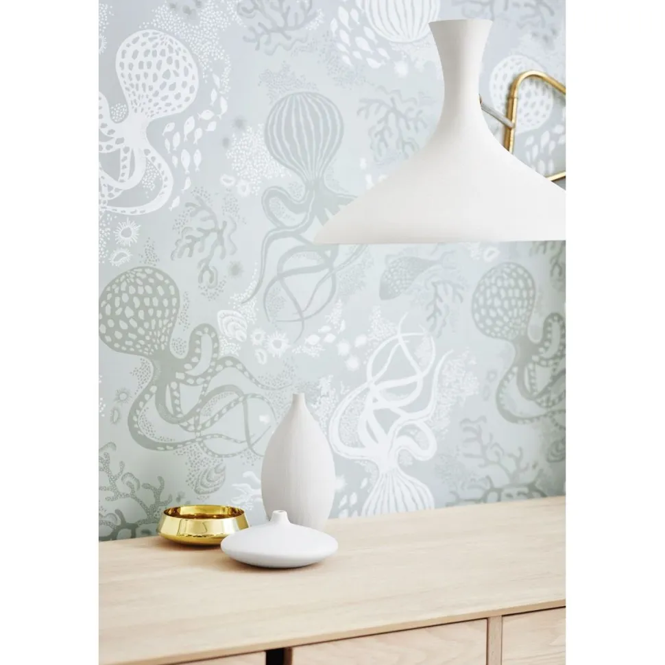 Lastenhuoneen tapetti Littlephant Aquatic, non-woven, eläin, vaaleanturkoosi