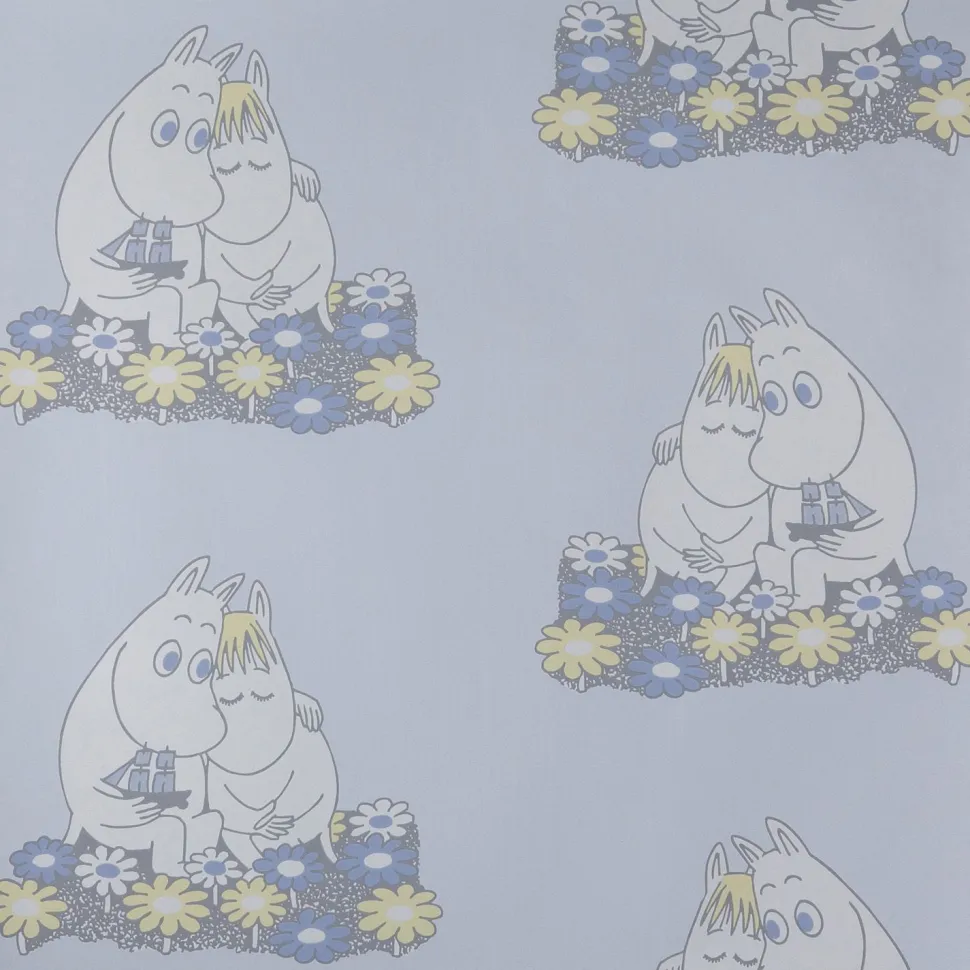 Lastenhuoneen tapetti Sandudd Muumi 4909-2, 0,53x11,2m, sininen, non-woven