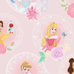 Lastenhuoneen tapetti Sandudd Pastel Princess 108593, kukka, vaaleanpunainen