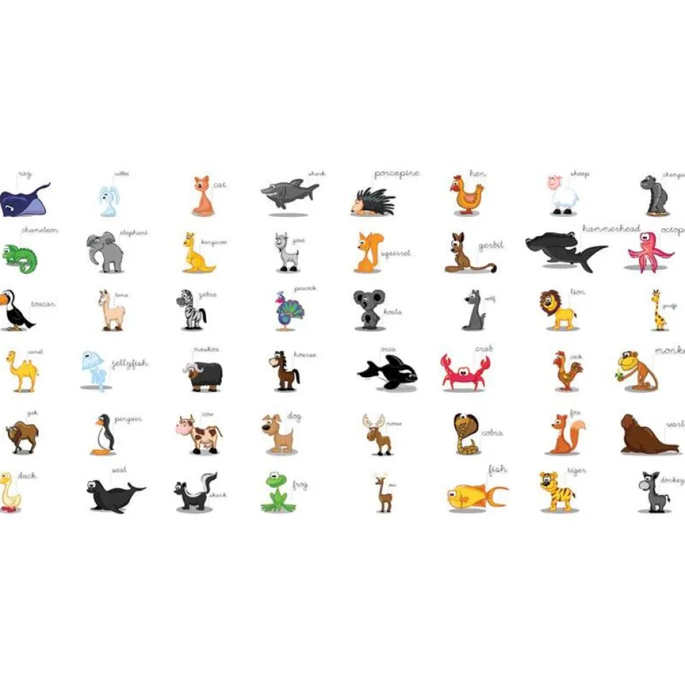 Lastenhuoneen tapetti Artgeist Learning by playing - animals, 550x270cm