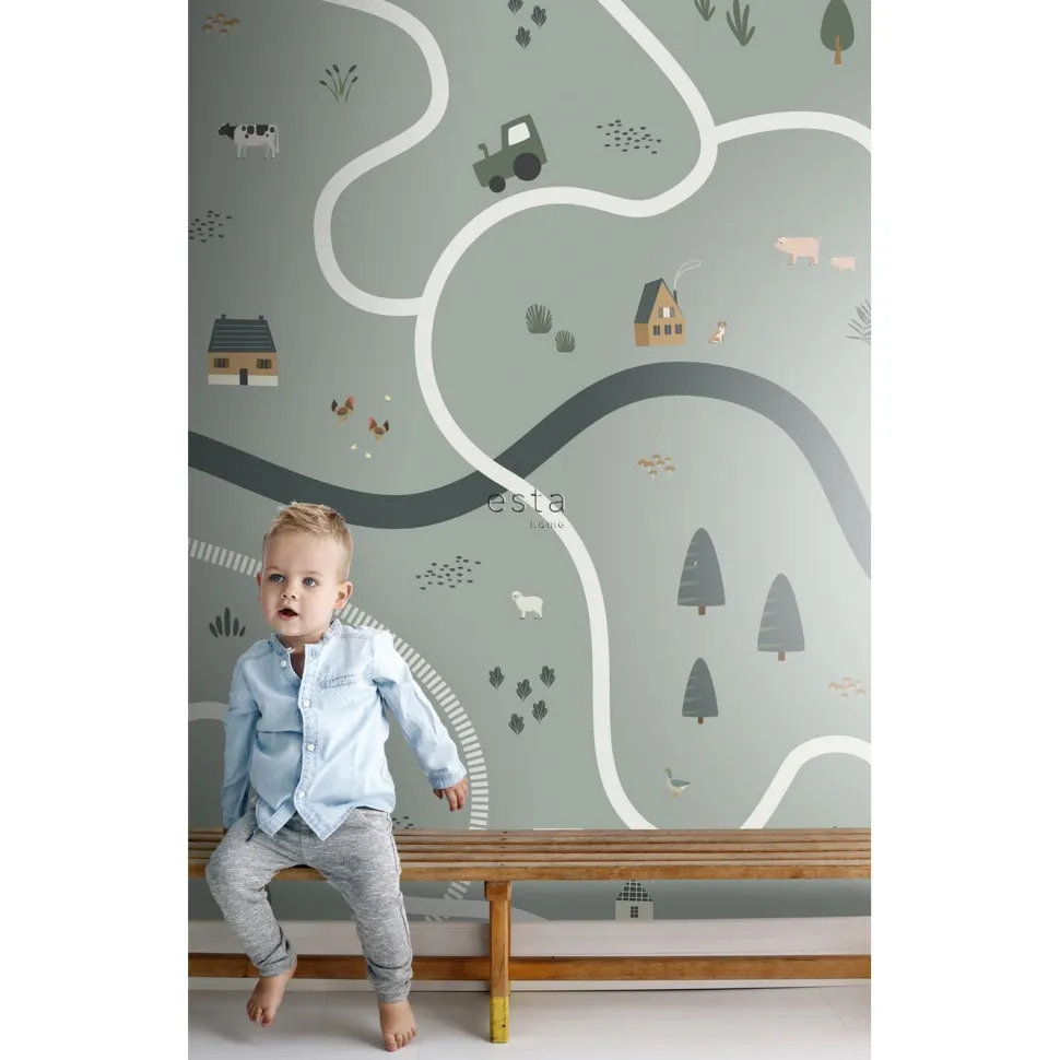 Lastenhuoneen tapetti Esta Forest Friends 159056, jatkettava, 2m x 2.79m